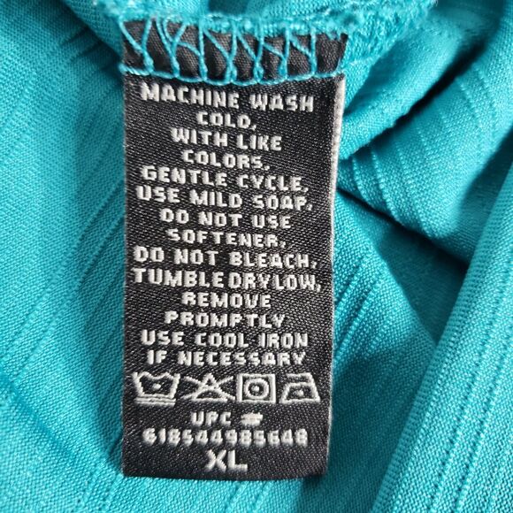 Golden Bear Performance Mens Polo Shirt Size XL Teal Short Sleeve Golf Textured - Picture 9 of 10